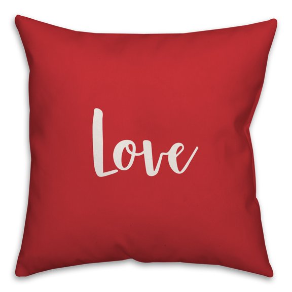 Creative Products Love in White Text on Red 16x16 Spun Poly Pillow