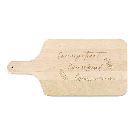 Creative Products Love is Mom 17 x 8 Maple Paddle Cutting Board