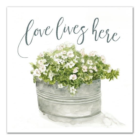 Creative Products Love lives here 16x16 Canvas Wall Art