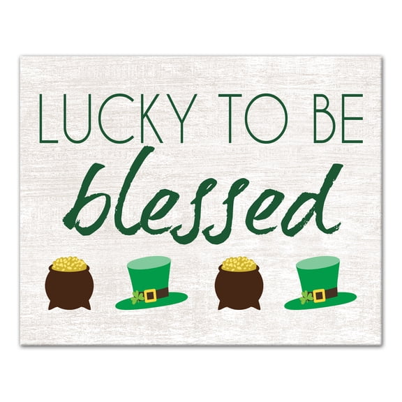 Creative Products Lucky To Be Blessed 20 x 16 Canvas Wall Art