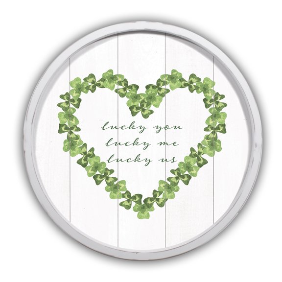 Creative Products Lucky You Me Us 20 x 20 Round White Framed Print
