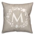 thumbnail image 1 of Creative Products M Rustic Wreath Monogram 18 x 18 Spun Poly Pillow, 1 of 3
