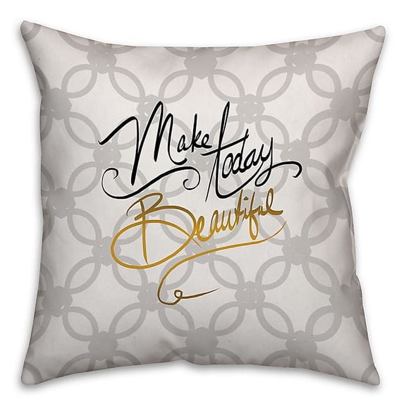 Creative Products Make Today Beautifully Gold Spun Polyester Throw Pillow - 16x16