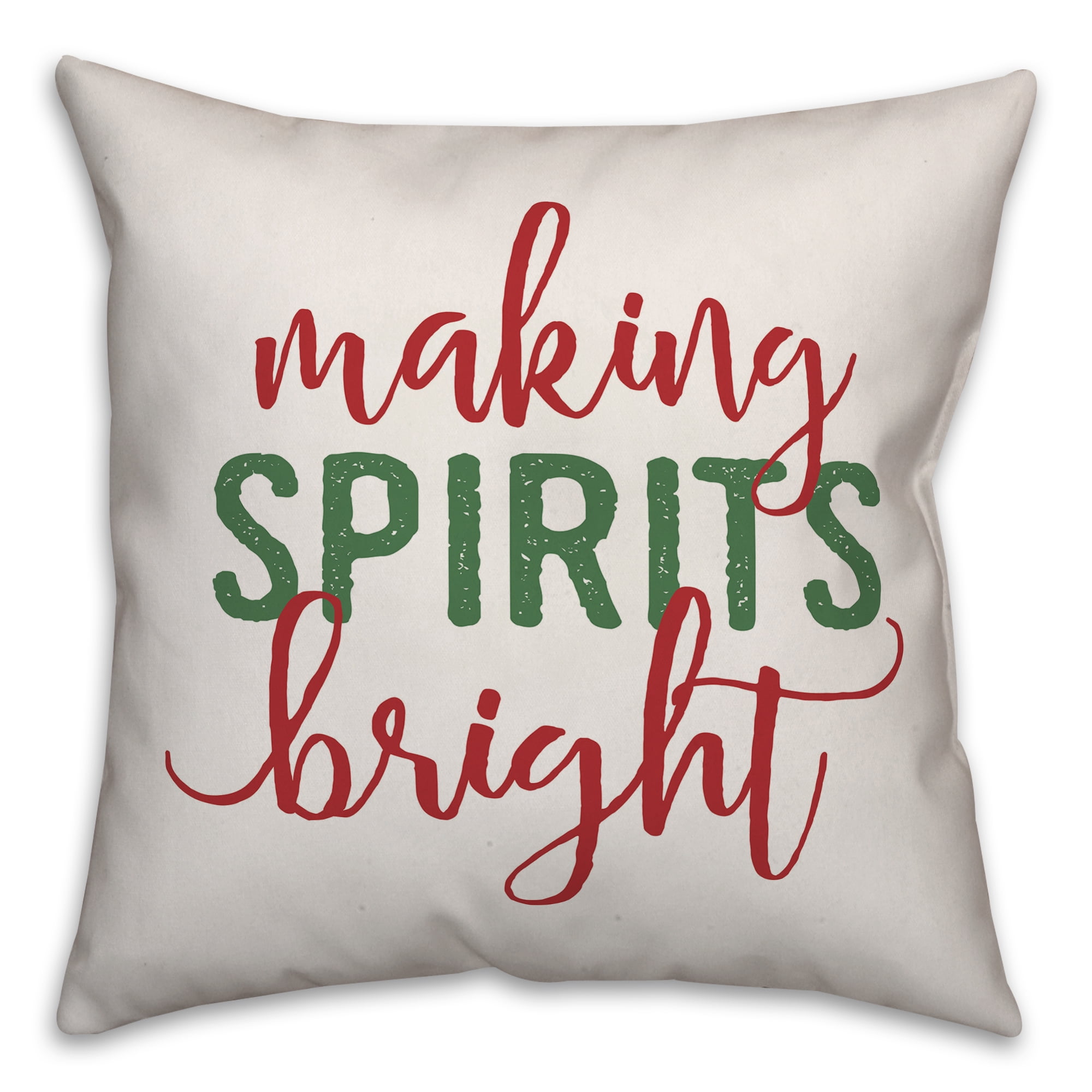 Red Holiday Spun Polyester Square Pillow Cover 16x16