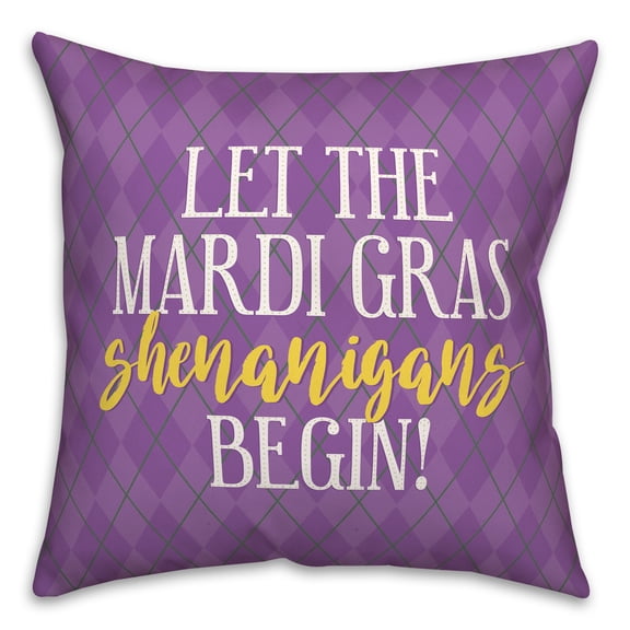 Creative Products Mardi Gras Shenanigans 18x18 Spun Poly Pillow