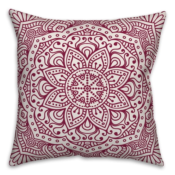 Creative Products Maroon Boho Medallion 16x16 Spun Poly Pillow