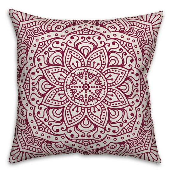 Creative Products Maroon Boho Medallion 18x18 Spun Poly Pillow