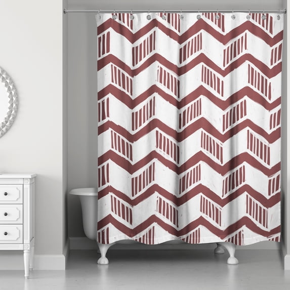 Creative Products Maroon Chevron 71 x 74 Shower Curtain
