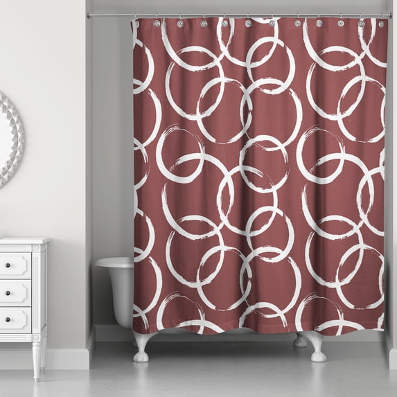 Creative Products Maroon Circles 71 x 74 Shower Curtain