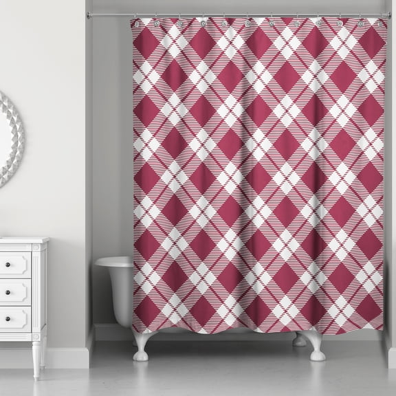 Creative Products Maroon Diamond 71x74 Shower Curtain