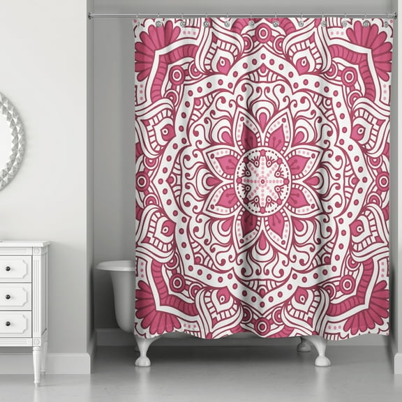 Creative Products Maroon Mandala Pattern 71x74 Shower Curtain