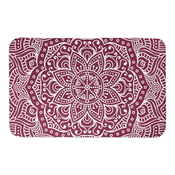 Creative Products Maroon Medallion 34x21 Bath Mat