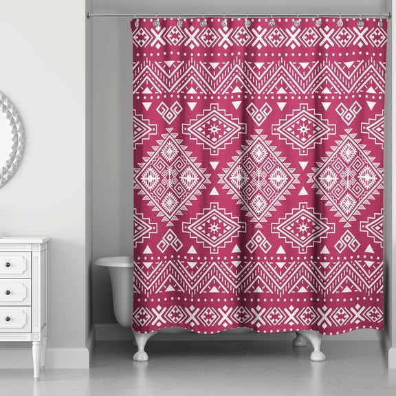 Creative Products Maroon Tribal 71x74 Shower Curtain