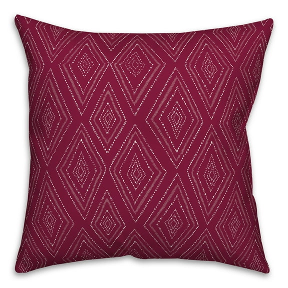 Creative Products Maroon Tribal Diamond 18x18 Spun Poly Pillow