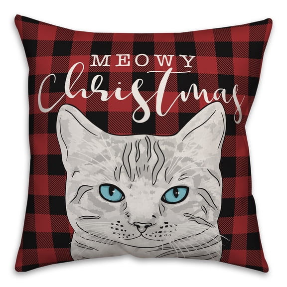 Creative Products Meowy Christmas Cat 16x16 Spun Poly Pillow