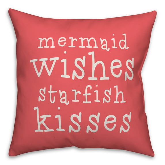 Creative Products Mermaid Wishes Starfish Kisses 18x18 Indoor / Outdoor Pillow