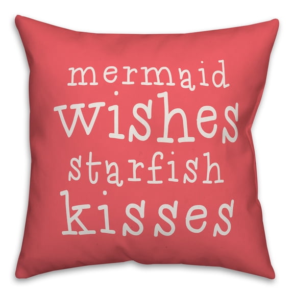 Creative Products Mermaid Wishes Starfish Kisses 18x18 Indoor / Outdoor Pillow
