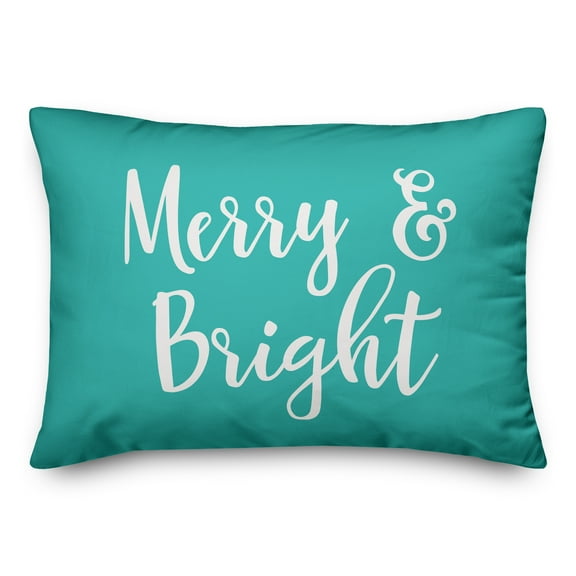 Creative Products Merry & Bright in Teal 14x20 Spun Poly Pillow