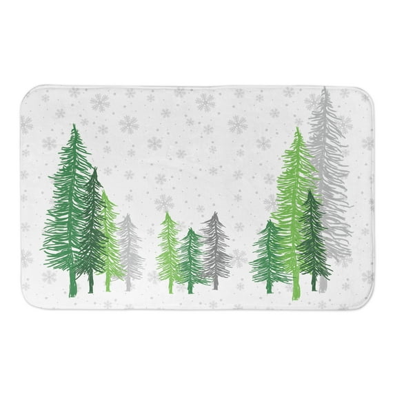 Creative Products Merry Christmas Forest 21 x 34 Bath Mat