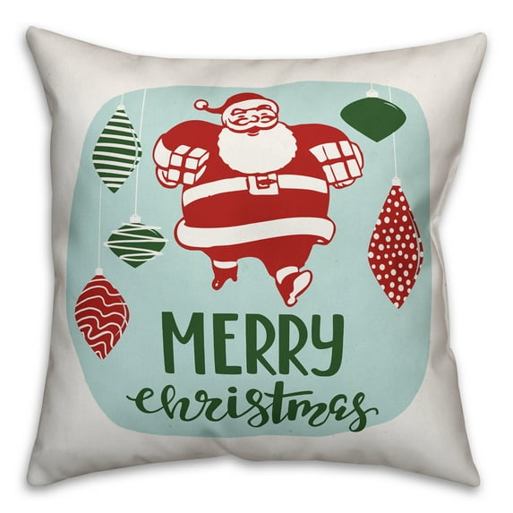 Creative Products Merry Christmas Santa 18x18 Spun Poly Pillow