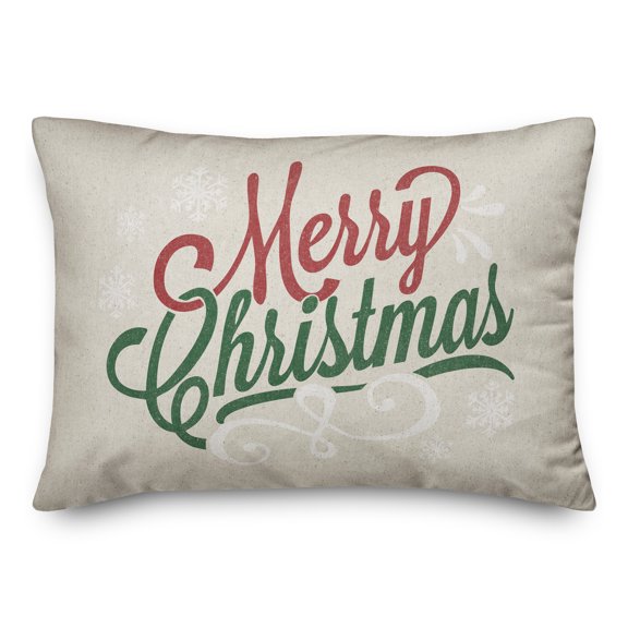 Creative Products Merry Christmas Script 20 x 14 Spun Poly Pillow