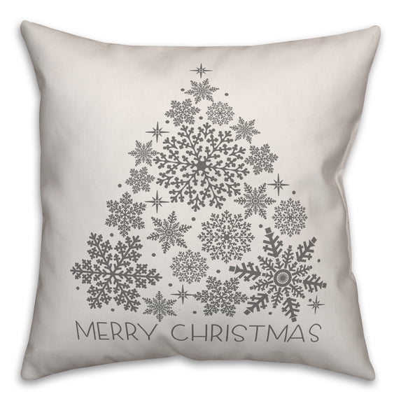 Creative Products Merry Christmas Snowflake Tree 16x16 Spun Poly Pillow