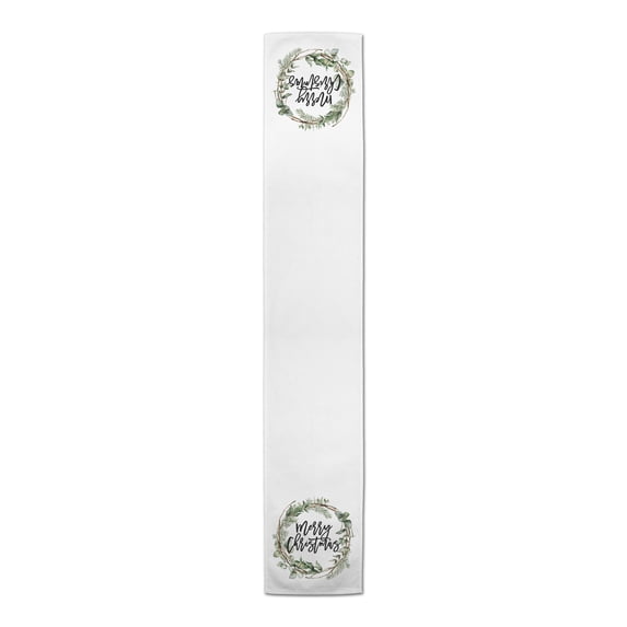 Creative Products Merry Christmas Wreath 16 x 90 Poly Twill Table Runner