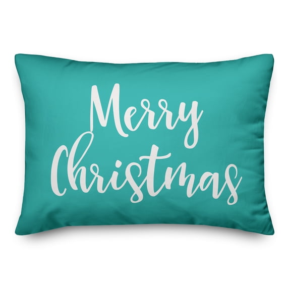 Creative Products Merry Christmas in Teal 14x20 Spun Poly Pillow