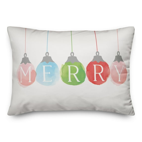 Creative Products Merry Colorful Ornaments 14x20 Spun Poly Pillow