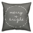 thumbnail image 1 of Creative Products Merry and Bright in Gray 18x18 Spun Poly Pillow, 1 of 3