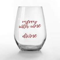 Creative Products Merry with Wine 15 oz. Printed Stemless Wine Glass