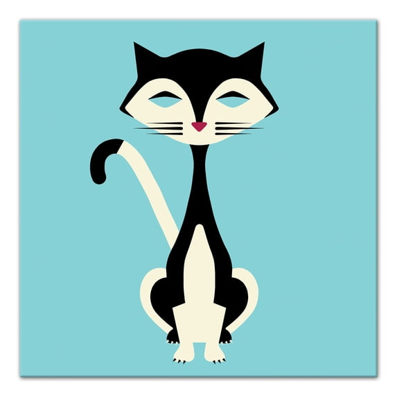 Creative Products Mid Mod Cat 16 x 16 Canvas Wall Art