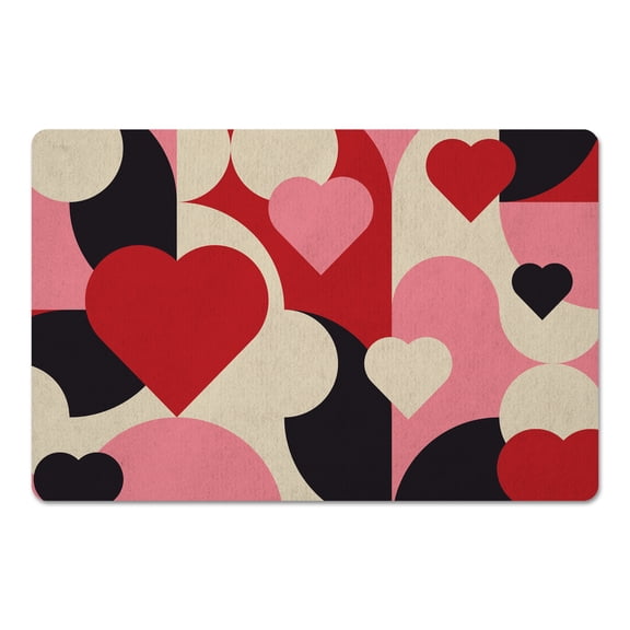 Creative Products Mid Mod Heart Pattern 18 x 27 Floor Mat