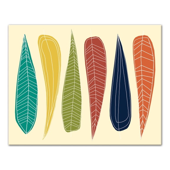 Creative Products Mid Mod Leaves 14 x 11 Canvas Wall Art