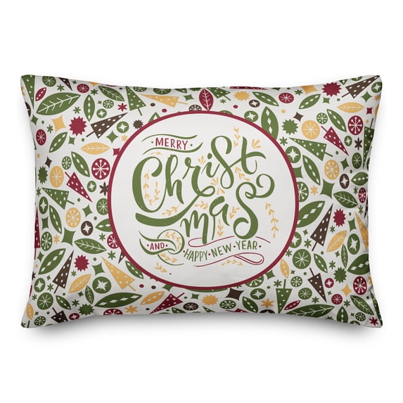 Creative Products Midcentury Modern Merry Christmas 14x20 Spun Poly Pillow