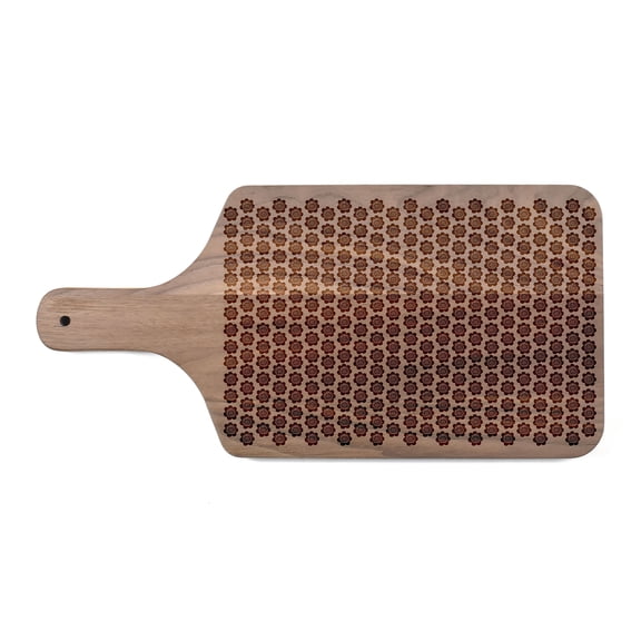 Creative Products Mini Flowers 17 x 8 Walnut Paddle Cutting Board