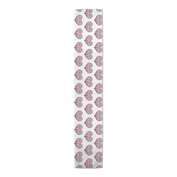 Creative Products Mini Heart Pattern Burgundy 16x90 Poly Twill Table Runner