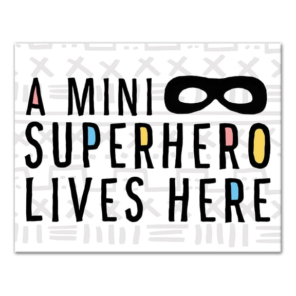 Creative Products Mini Superhero Lives Here 14x11 Canvas Wall Art