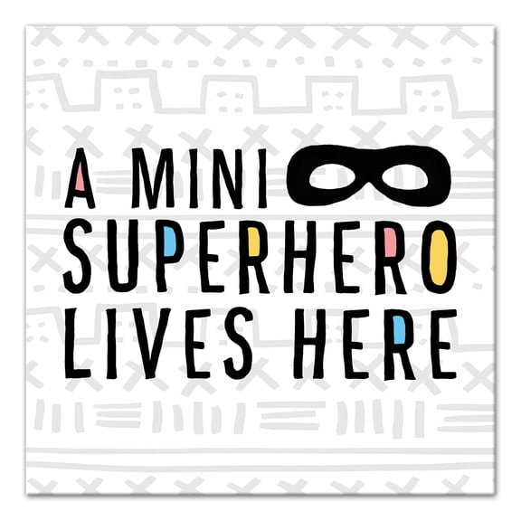 Creative Products Mini Superhero Lives Here 20x20 Canvas Wall Art