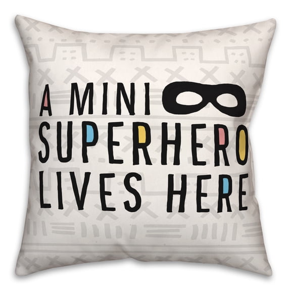 Creative Products Mini Superhero Residence 16 x 16 Spun Poly Pillow