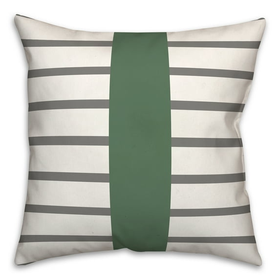 Creative Products Mirrored Stripes Green 18 x 18 Indoor / Outdoor Pillow