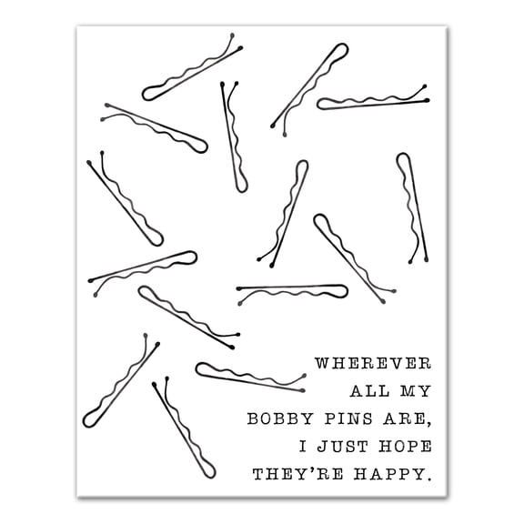 Creative Products Missing Bobby Pins Humor 16x20 Canvas Wall Art