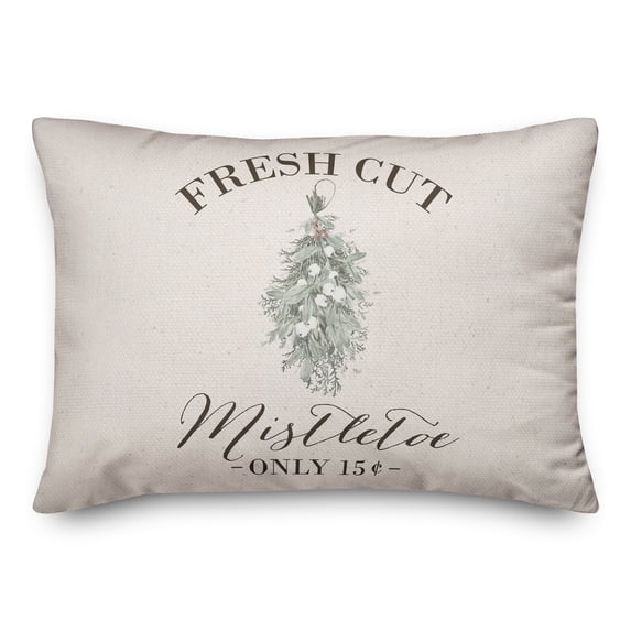 Creative Products Mistletoe Light Linen Canvas Texture 20 x 14 Spun Poly Pillow