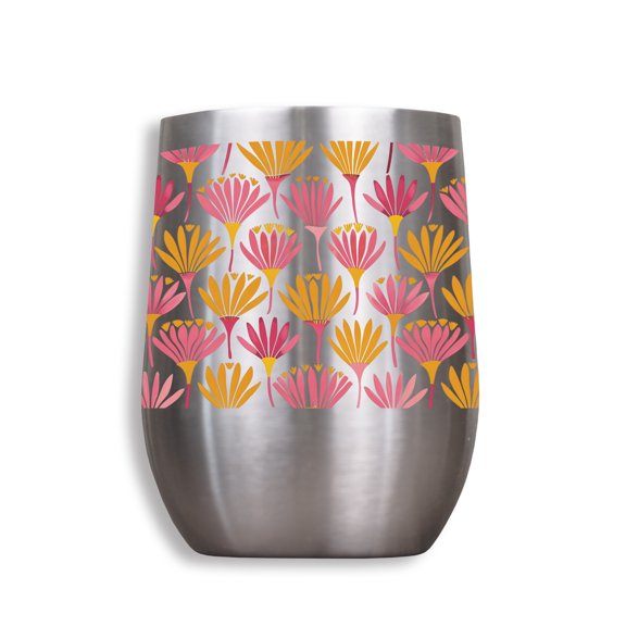 Creative Products Mod Floral Pattern 11 oz. Stainless Steel Wine Tumbler