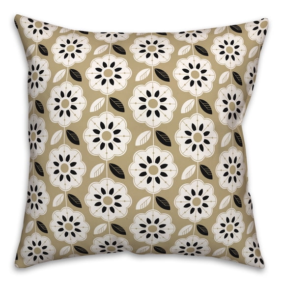 Creative Products Mod Gold Flower 18 x 18 Indoor / Outdoor Pillow