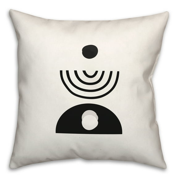 Creative Products Mod Shapes Stack Black 18x18 Spun Poly Pillow