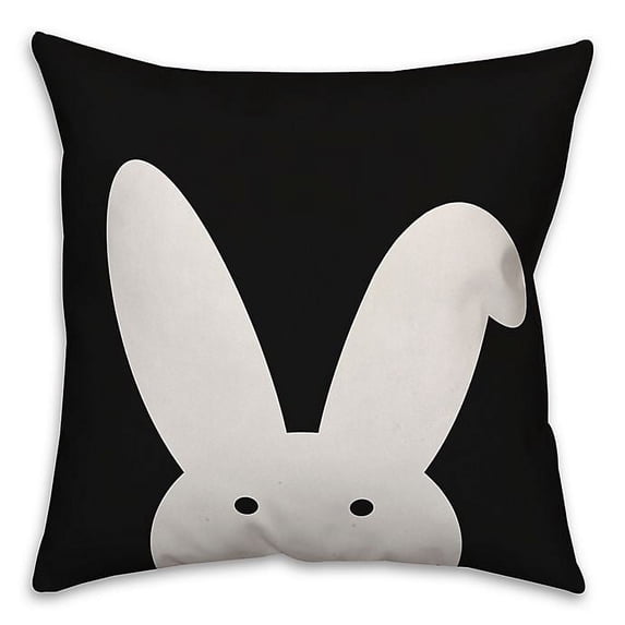 Creative Products Modern Black and White Bunny 18x18 Spun Poly Pillow