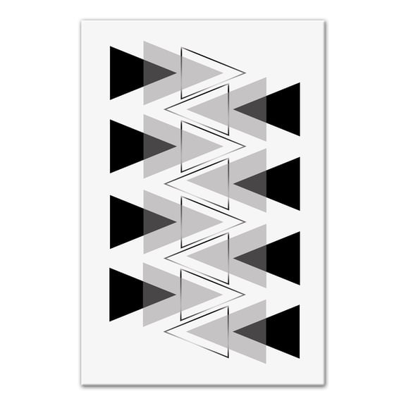 Creative Products Modern Black and White Triangles 32x48 Canvas Wall Art