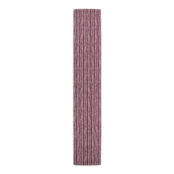 Creative Products Modern Herringbone Burgundy 16x90 Poly Twill Table Runner