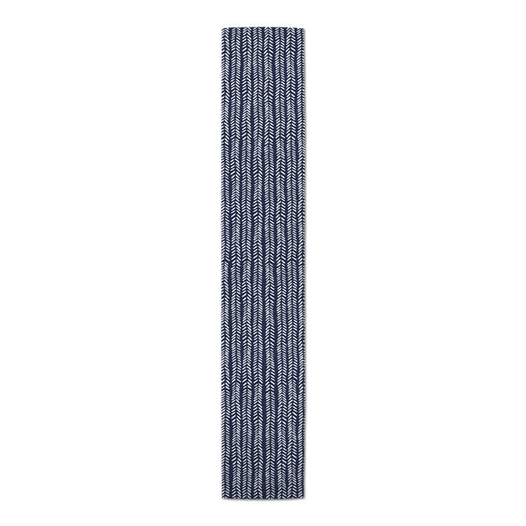 Creative Products Modern Herringbone Navy Blue 16x72 Poly Twill Table Runner
